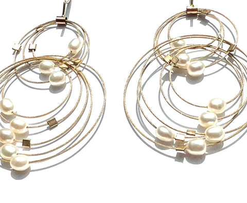 Double Double Hook Earrings with Stones