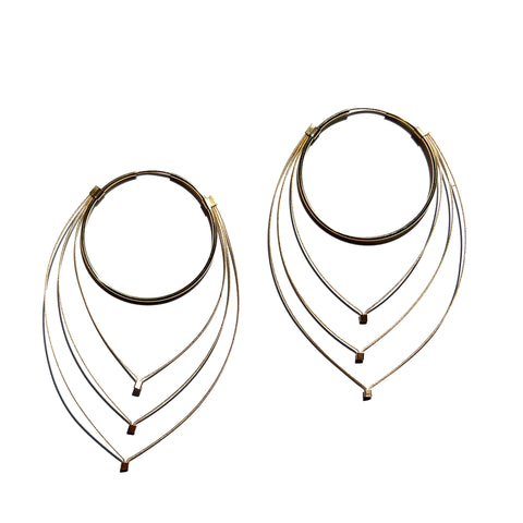 Feather Teardrop Hoops (Large)