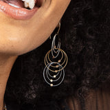 Grad Circle Triplet Hook Earrings