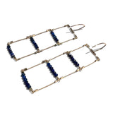 Ladder Hook Earrings with Stone