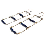 Ladder Hook Earrings with Stone