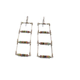 Ladder Hook Earrings with Stone