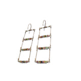 Ladder Hook Earrings with Stone