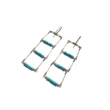 Ladder Hook Earrings with Stone