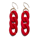 MPR x THE IMAGINARIUM: Red Curb Chain Triple Earrings