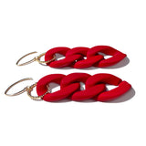 MPR x THE IMAGINARIUM: Red Curb Chain Triple Earrings