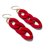 MPR x THE IMAGINARIUM: Red Curb Chain Triple Earrings