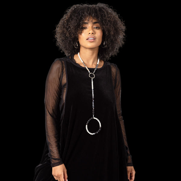 MPR Maxi Cable Collection: Maxi Pearl Lariat Tik Tock Necklace