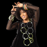 MPR Maxi Cable Collection: Swirling Circles Neckpiece in Neon Yellow