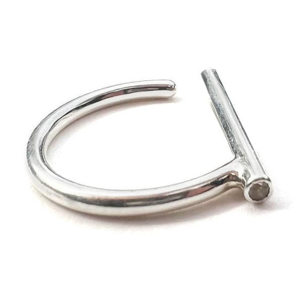 MPR x NU NUDE Tubular Ring with Stones