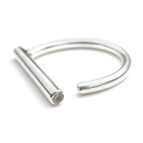 MPR x NU NUDE Tubular Ring with Stones