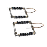 Square Hook Earrings with Stones
