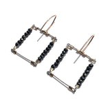 Square Hook Earrings with Stones