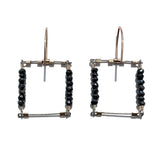 Square Hook Earrings with Stones