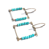Square Hook Earrings with Stones