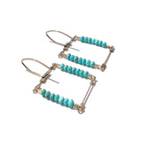 Square Hook Earrings with Stones