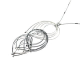 Triple Feather Teardrop Pendant Necklace