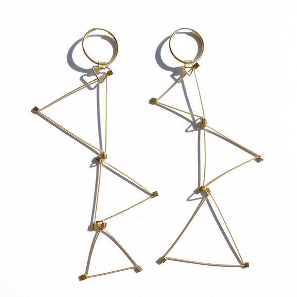 Triangle Dangle Hoop Earrings