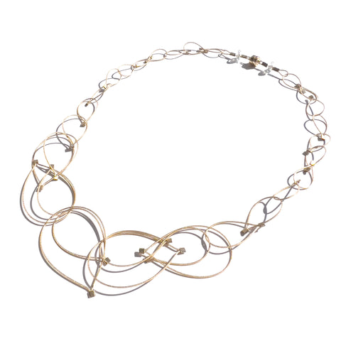Feather Teardrop Chain Necklace