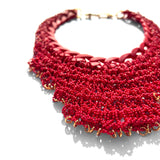 MPR x THE IMAGINARIUM: Red Ziggurat Crochet Chain Necklace