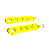 MPR x IMAGINARIUM: Curb Chain Large Link Earrings in Neon Yellow
