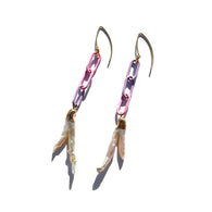 MPR x THE IMAGINARIUM: Pastel Pink and Lavender Chain Link + Biwa Pearl Earrings