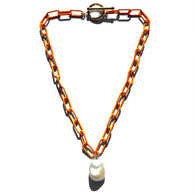 MPR x THE IMAGINARIUM: Creamsicle Necklace in Neon Orange and Pearl