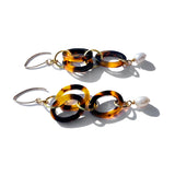 MPR x THE IMAGINARIUM: Tortoise + White Pearl Double Drop Earrings