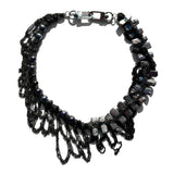 MPR x THE IMAGINARIUM: Peacock Pearl with Gunmetal Chain Asymmetrical Necklace