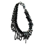MPR x THE IMAGINARIUM: Peacock Pearl with Gunmetal Chain Asymmetrical Necklace