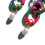 MPR x THE IMAGINARIUM: Watermelon + White Pearl Drop Earrings