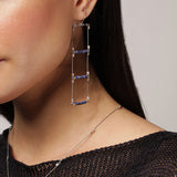 Ladder Hook Earrings with Stone