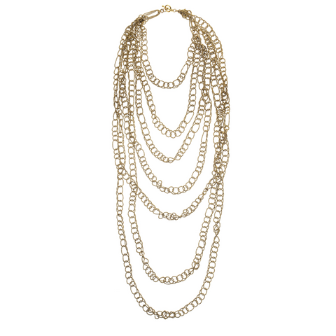 Sea Change Bronze Crochet Drip Necklace