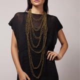 Sea Change Bronze Crochet Drip Necklace