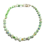 MPR x IMAGINARIUM: Green Pearl + Mint Green Metal Chain Necklace
