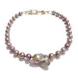 MPR x IMAGINARIUM: Pearl Melange Necklace in Mauve Pearl
