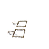 Square Hook Earrings with Stones