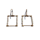 Square Hook Earrings with Stones