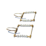 Square Hook Earrings with Stones