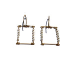 Square Hook Earrings with Stones