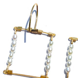Square Hook Earrings with Stones