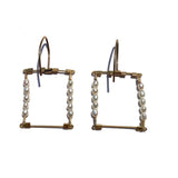 Square Hook Earrings with Stones
