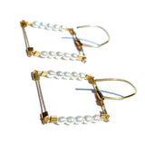 Square Hook Earrings with Stones