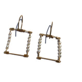 Square Hook Earrings with Stones