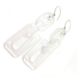 MPR x THE IMAGINARIUM: The Ice Storm Hook Earrings Clear Opaque with Silver