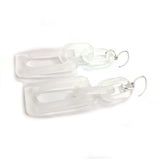 MPR x THE IMAGINARIUM: The Ice Storm Hook Earrings Clear Opaque with Silver