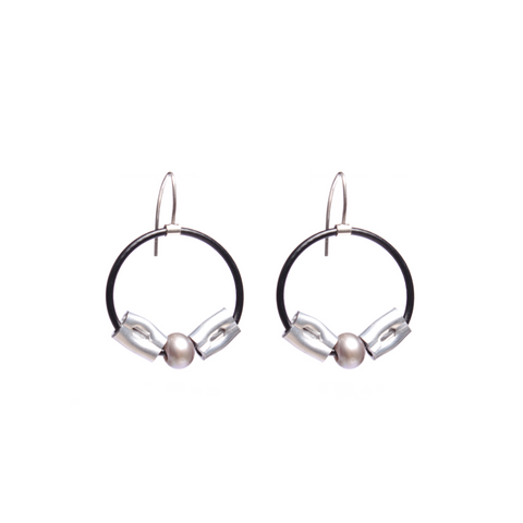 MPR Maxi Cable Collection: Pearl Dot Hooks (Small) in Black
