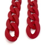 MPR x THE IMAGINARIUM: Velvet Matte Curb Small Chain Link Hooks in Red