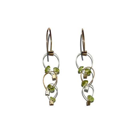 Descending Mini Tears triple Chain-link Earrings