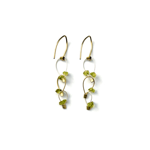 Descending Mini Tears triple Chain-link Earrings